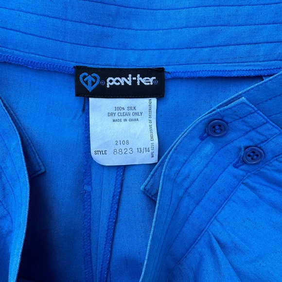 Vintage Pant-her Silk Pants. Blue. Excellent vintage condition. Size 13/14. - Picture 4 of 4